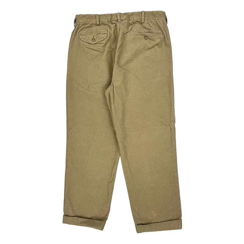 Polo By Ralph Lauren Baggy Cord Trousers - 36? Waist Beige Cotton