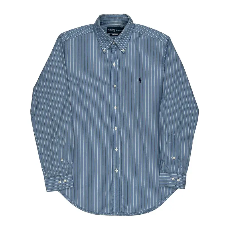 Ralph Lauren Striped Shirt - Medium Blue Cotton | Size: medium