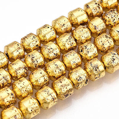 Electroplated Natural Lava Rock Beads Strands