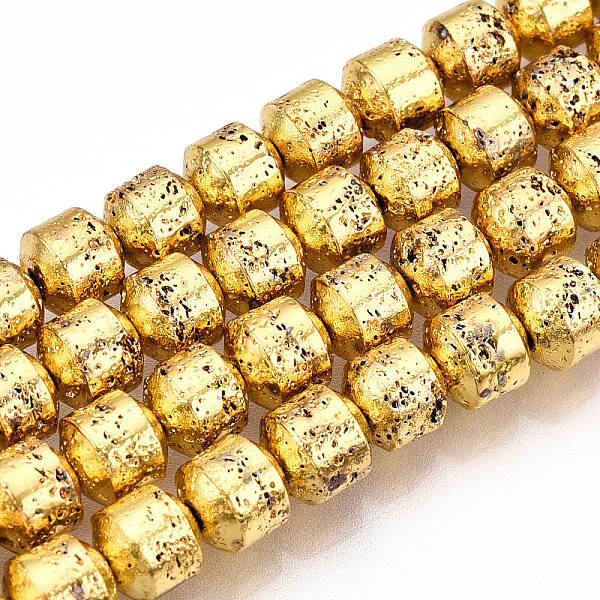 Electroplated Natural Lava Rock Beads Strands