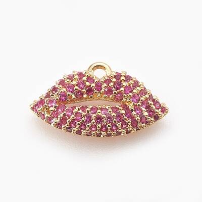 Brass Micro Pave Cubic Zirconia Charms