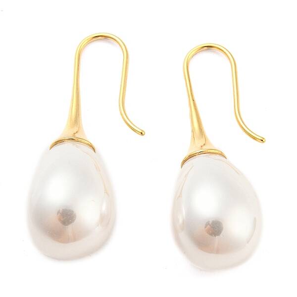 Plastic Pearl Teardrop Dangle Earrings