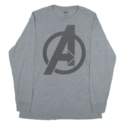 MARVEL Avengers T-Shirt Grey Long Sleeve Mens M
