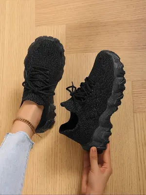 Women's Fashionable Lace Up Low Top Sneakers, Casual Comfortable Breathable Sports Running Shoes, All-match Basic Shoes for D...