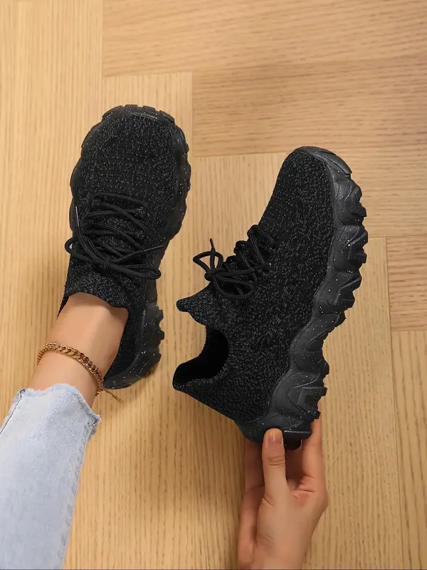 Women's Fashionable Lace Up Low Top Sneakers, Casual Comfortable Breathable Sports Running Shoes, All-match Basic Shoes for D...