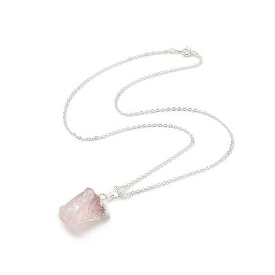 Natural Rose Quartz Geometry Pendant Necklace