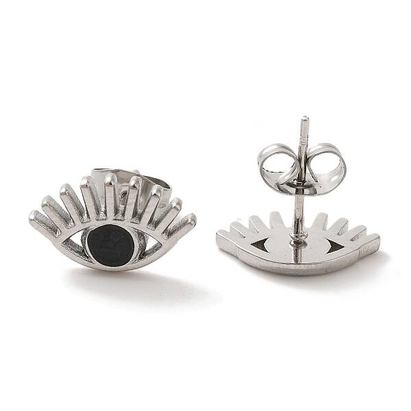 304 Stainless Steel Eye Stud Earrings