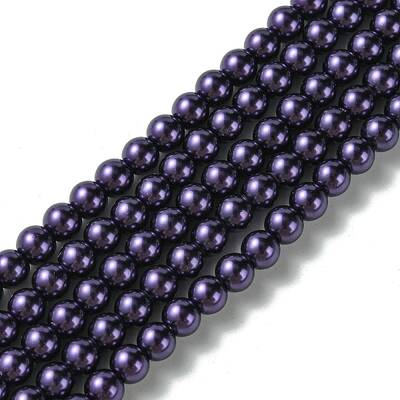 Eco-Friendly Dyed Glass Pearl Round Beads Strands