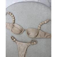 2025 Sexy Bikini Set High Waist Golden Printed Women Swimwear Push Up Bikinis Swimsuit Female Biquini Bathing Suit