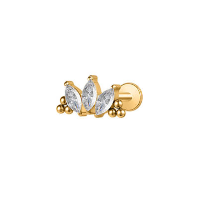 F136 Titanium Clear Cubic Zirconia Labrets