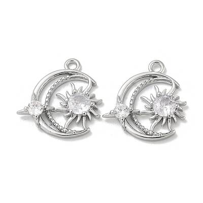 Brass Micro Pave Clear Cubic Zirconia Pendant
