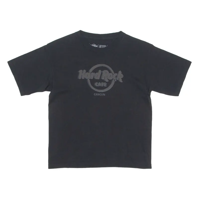 HARD ROCK CAFE Cancun Boys T-Shirt Black Crew Neck 13-14Y