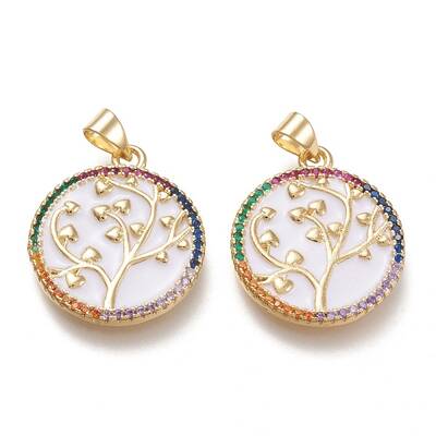 Brass Micro Pave Cubic Zirconia Pendants