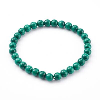Natural Malachite Beaded Stretch Bracelets