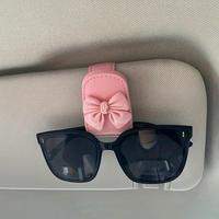 Bow Design Magnetic Glasses Clip, Car Sunshade Glasses Holder, Multi-functional Ticket Holder, Exquisite and Compact, Easy In...