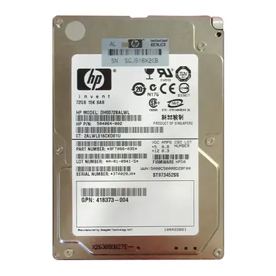 504064-002 HP 72GB 3Gb/s SAS 15000 2.5-Inch Hard Drive