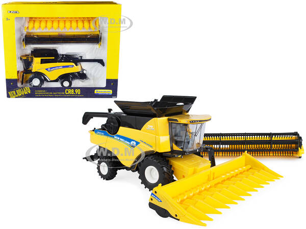 New Holland CR8.90 Combine Yellow with Corn Head and Draper Head New Holland Agriculture Series 1/32 Diecast Model by ERTL TO...