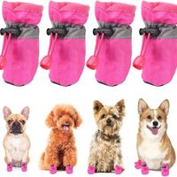4 Counts Small Dog Snow and Dirt Shoes To Protect Your Pet's Paws and Keep Them Dry