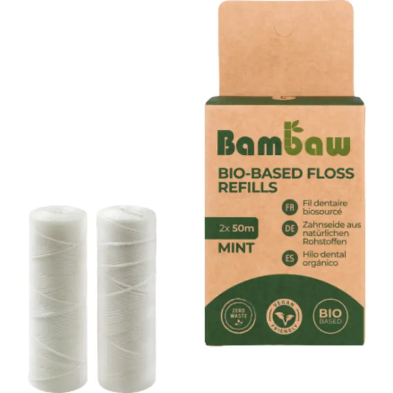 Bambaw Vegan Dental Floss Refill 2x50m (2 pieces)