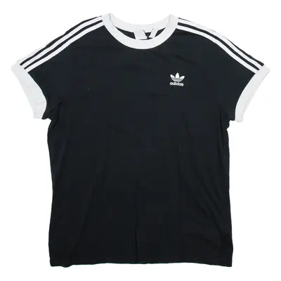 ADIDAS Womens T-Shirt Black UK 14