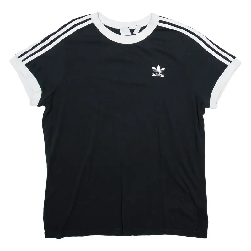 ADIDAS Womens T-Shirt Black UK 14