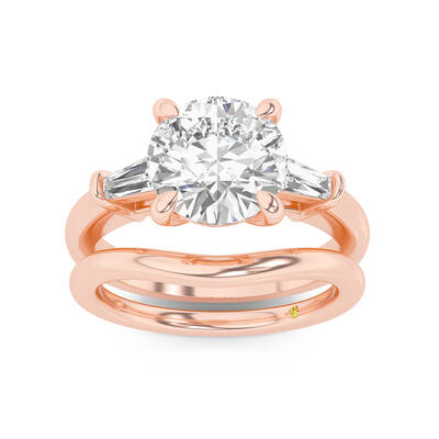 Ignite Lab Grown Round Diamond Engagement Ring with the Zola Wedding Band | 14K Rose Gold 2 1/2 ct. tw.