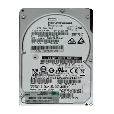 697578-005 HP 1.2TB 6Gb/s SAS 10000 2.5-inch 64MB Hard Drive