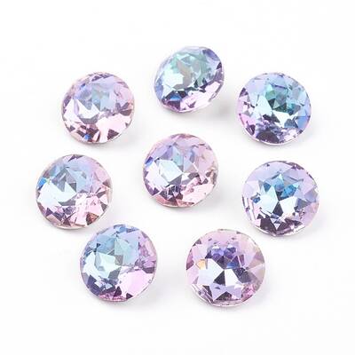 Pointed Back & Back Plated Glass Rhinestone Cabochons