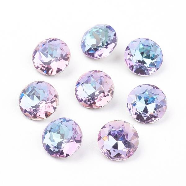 Pointed Back & Back Plated Glass Rhinestone Cabochons
