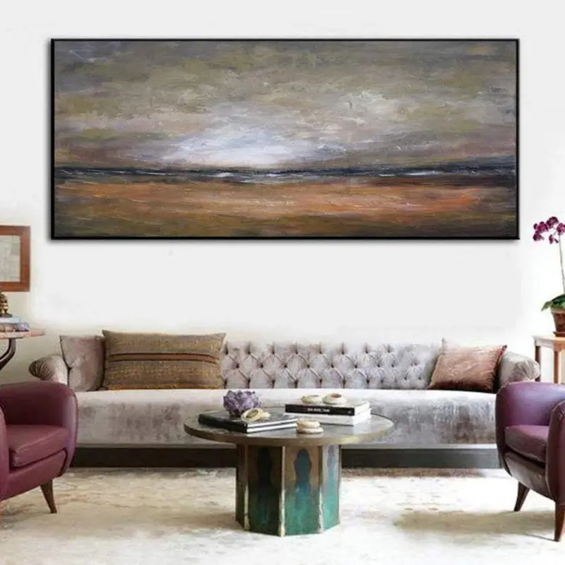 Large Original Abstract Brown Landscape Paintings On Canvas Contemporary Wall Art | IMMENSE LANDSCAPE