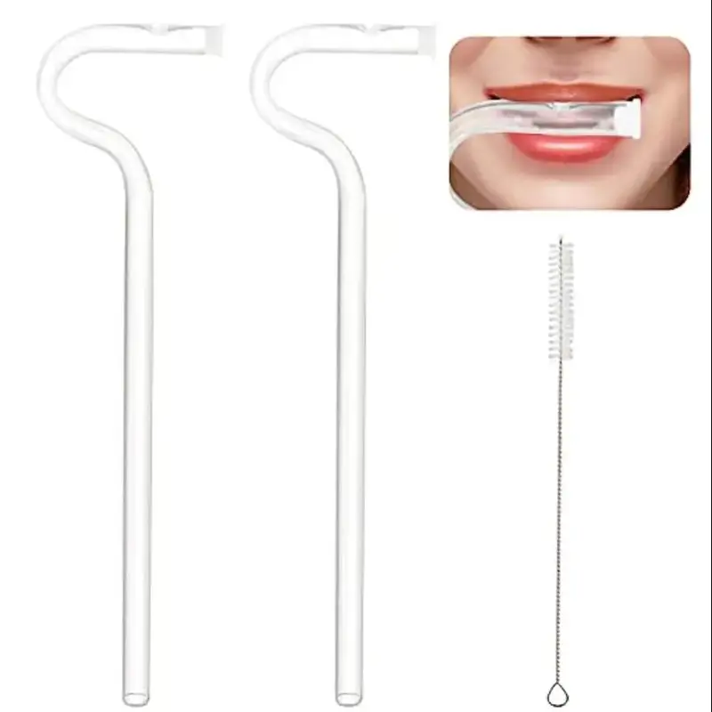 Glass Anti Wrinkle Straw, Reusable Drinking Straw, Curved Drinkware Accessories for Tumbler, Anti Wrinkle Straw, Modern Kitc...