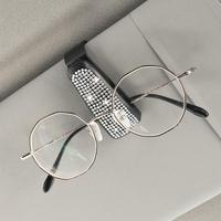 Rhinestone Decor Car Sun Visor Safety Glasses Holder, Multifunctional Car Sun Visor Glasses Holder Clip, Universal Car Interi...