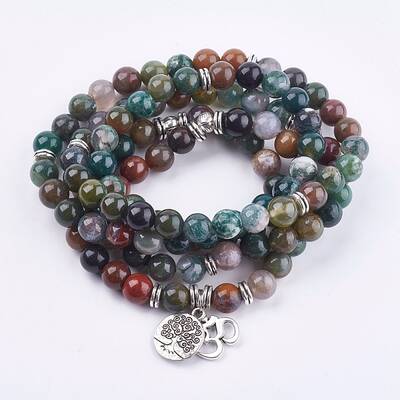 Natural Indian Agate Wrap Bracelets