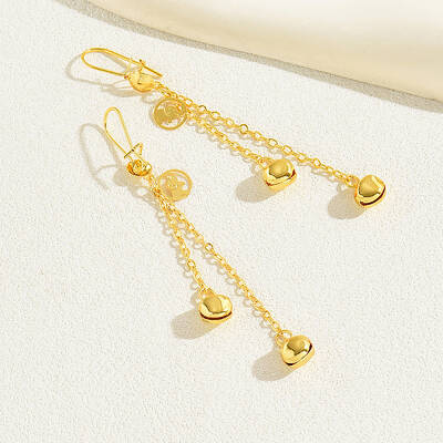Fashionable Metal Ball Pendant Tassel Earrings for Women