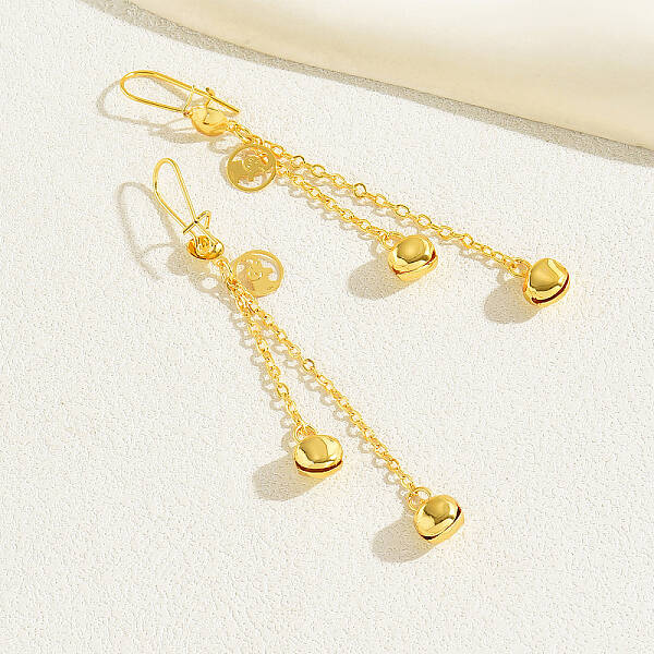 Fashionable Metal Ball Pendant Tassel Earrings for Women
