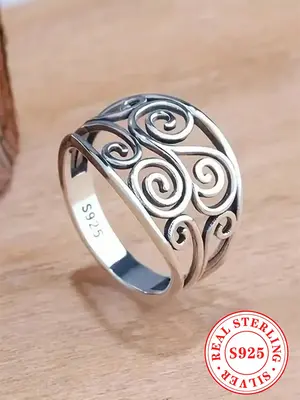 925 Sterling Silver 925 Sterling Silver Ring, Fashion Jewelry for Party, Daily Clothing Decor, Wedding Engagement Anniversary...