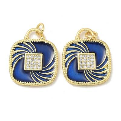 Brass Micro Pave Cubic Zirconia Pendants