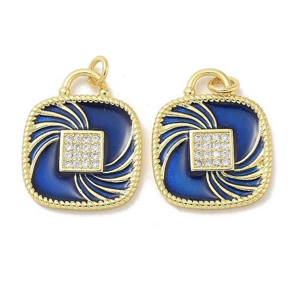 Brass Micro Pave Cubic Zirconia Pendants