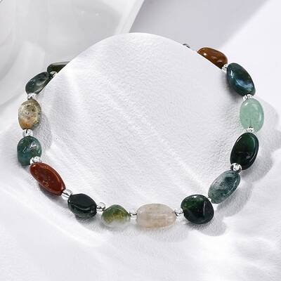 Natural Indian Agate Beaded Bracelets for Women