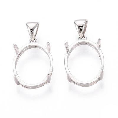 925 Sterling Silver Pendant Claw Cabochon Settings