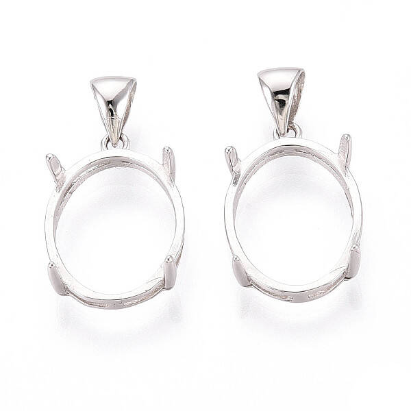 925 Sterling Silver Pendant Claw Cabochon Settings