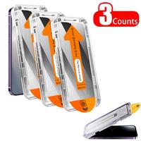 Tempered Glass Screen Protector, 3 Counts Dust-proof Easy Installation Screen Protector, Phone Accessories for iPhone 16 11 1...