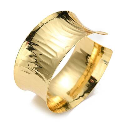 Rack Plating Brass Twist Wide Cuff Bangles