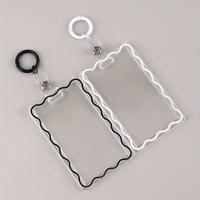 Transparent Acrylic Card Holder with Key Ring, 1 Count Durable Protective Sleeve for Student ID, Meal Cards, Office Supplies