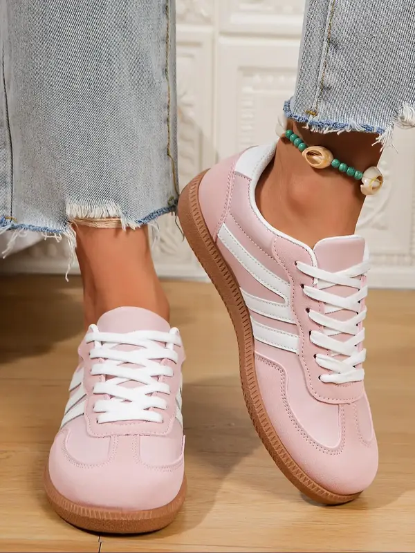 Women's Fashion Sneakers Comfortable Walking Shoes, Casual Lace-Up Design, Non-Slip Sports Shoes for Daily Wear, High-Quality...