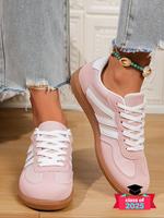 Women's Fashionable Lace Up Low Top Sneakers, Casual Comfortable Training Sports Shoes for Daily Wear, Flat Sneakers, Female ...