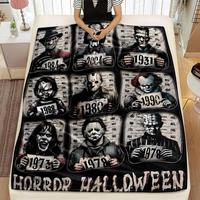 Soft Funny Throw Blanket Horror Icons Flannel Fleece - Cozy Fuzzy Plush Comfy All-Season Sofa Bedroom Dorm Couch Office Car T...