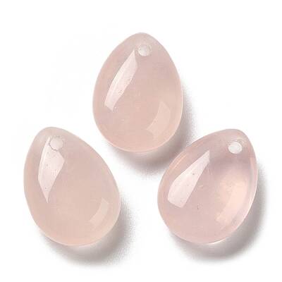 Natural Rose Quartz Teardrop Charms
