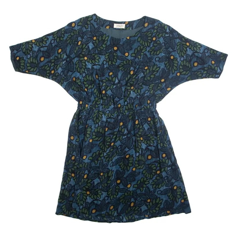 TOAST Womens A-Line Dress Blue Silk Floral Knee Length L