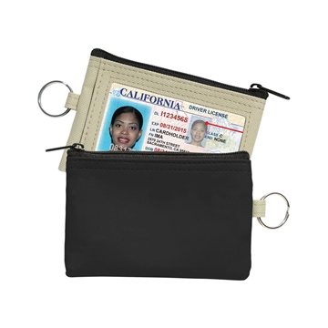 250 Promotional Coin Pouch W/Id Window & Split Ring